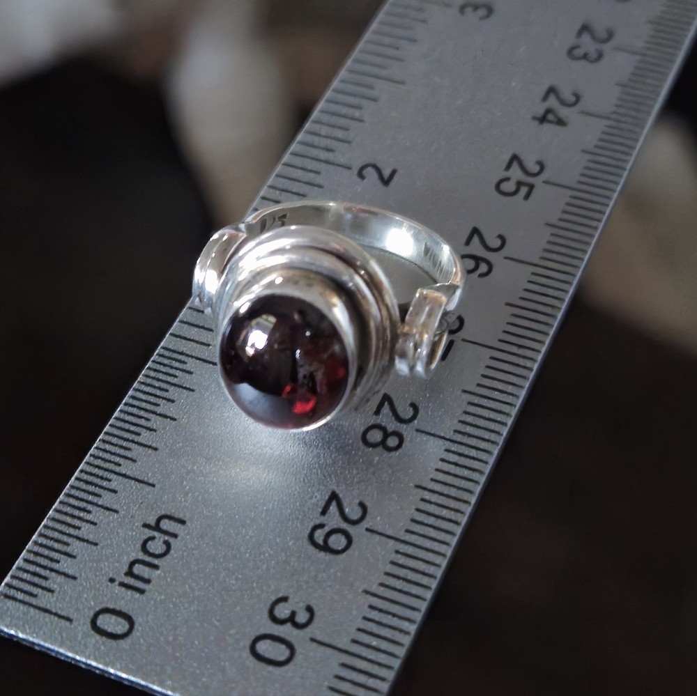 Nicky Butler 925 Sterling Silver Mozambique Garnet Designer Ring Size 6 Vintage - Picture 11 of 15